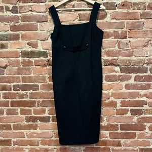 Worth Wool Blend Pinafore Dress Square Neck Size 6